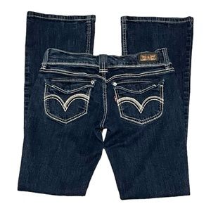 Levis 524 Too Super Low Jeans Dark Wash Indigo Boot Cut Sz 5 W27/L32